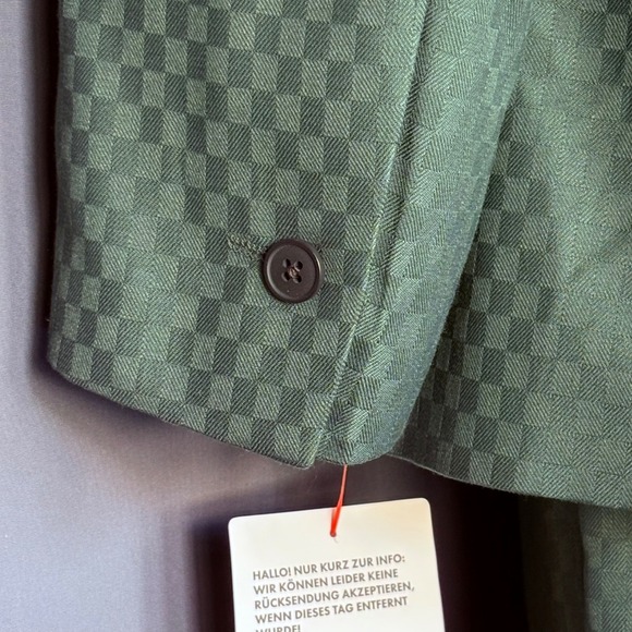 New w tags | ASOS Design Double Breasted Green Checkerboard Suit | 40R 32x30 | - Picture 9 of 16